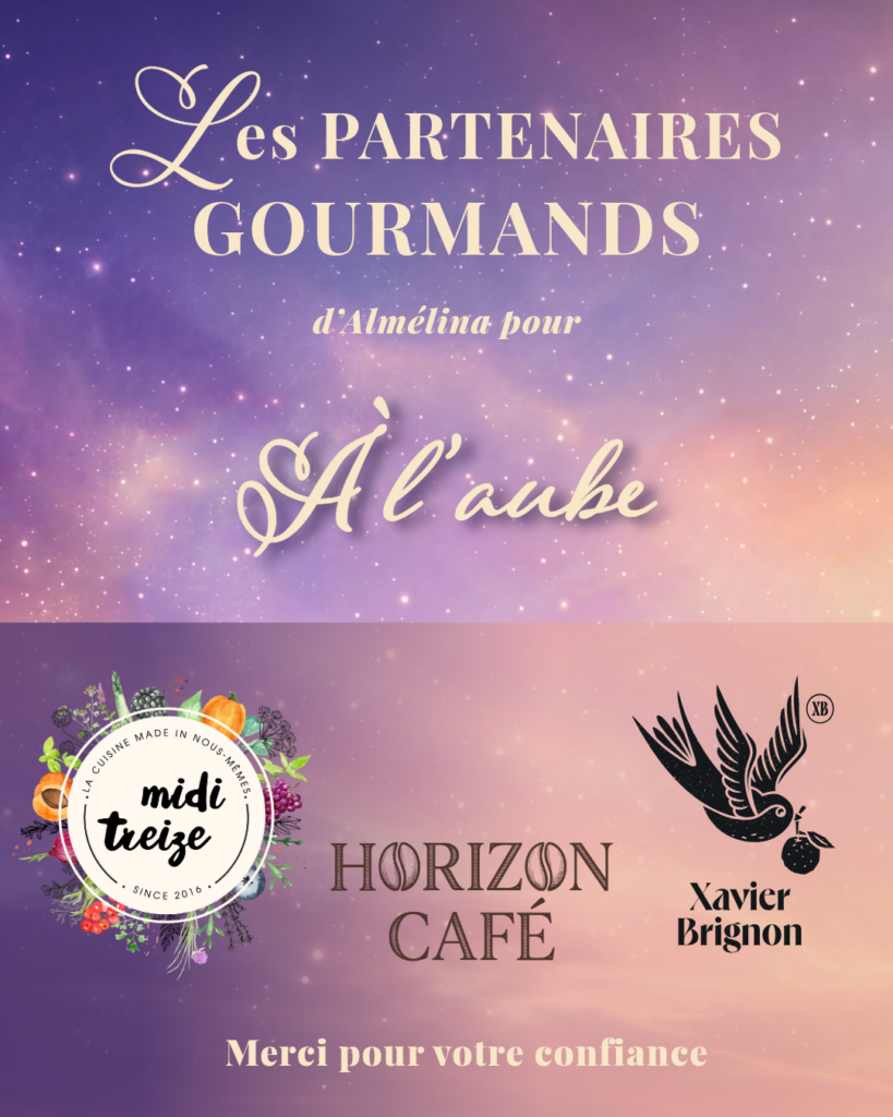 Les partenaires catégorie gourmand pour la tombola organisée à l'occasion du spectacle de danse orientale égyptienne À l'aube, créé par Alina danseuse orientale et directrice artistique de la compagnie Almélina à Saint-Vit